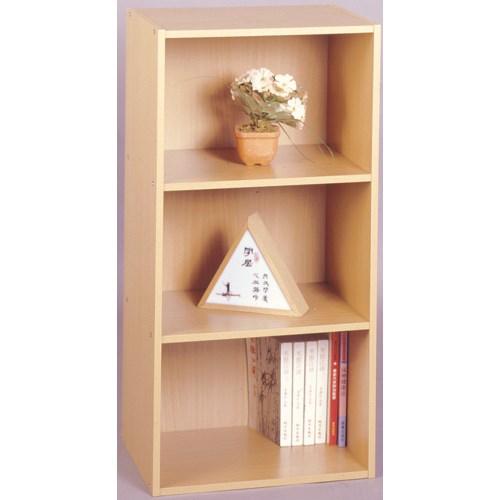 Cube 3 Shelf Bookcase in Maple