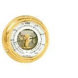 Yachting Case Hi-Sensitiv Brass Barometer with Visible Movement
