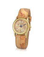 Alviero Martini 1a Prima Classe - Ladies`Geo Dial and Strap Gold Plated Watch
