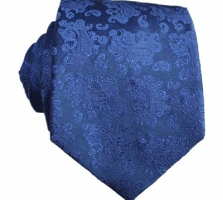 Royal Blue Satin Paisley Silk Tie by