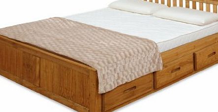 Amani International Ltd Cloudseller 46 MISSION STORAGE BED WITH 6 STORAGE DRAWERS IN WAXED PINE