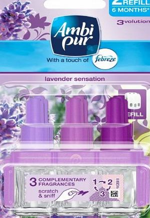 Ambi Pur 3Volution Plug In Refill Twin Pack Lavender Sensation 40 ml