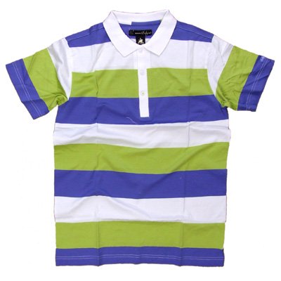 Ambiguous Rosso White Lime Blue Polo Shirt