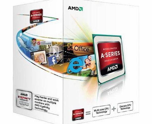 AMD A4 5300 CPU (3.4GHZ, 1MB Cache, 2 Core, HD7480D, Socket FM2, 65W, Retail Boxed)