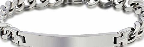 AmDxD  Jewelry Titanium Stainless Steel Mens Fashion Curb Chain Bracelet Polished Finish Length 20CM