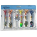 amega fishing lures BARBLESS 6 PACK SPINNERS / SPOONS ON BLISTER (6-41-BL)