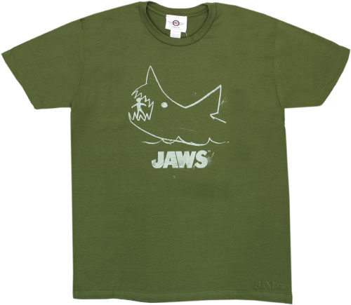 Jaws Silhouette Men` T-Shirt from American Classics