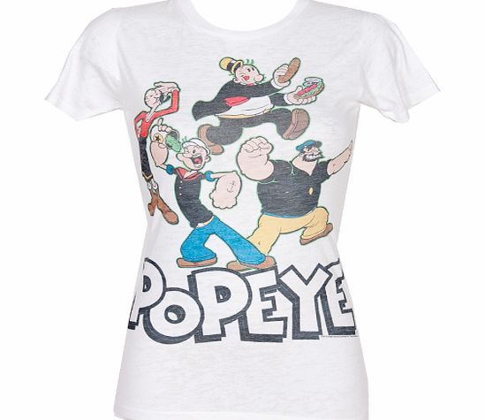 Ladies Popeye Cast Burnout T-Shirt from American