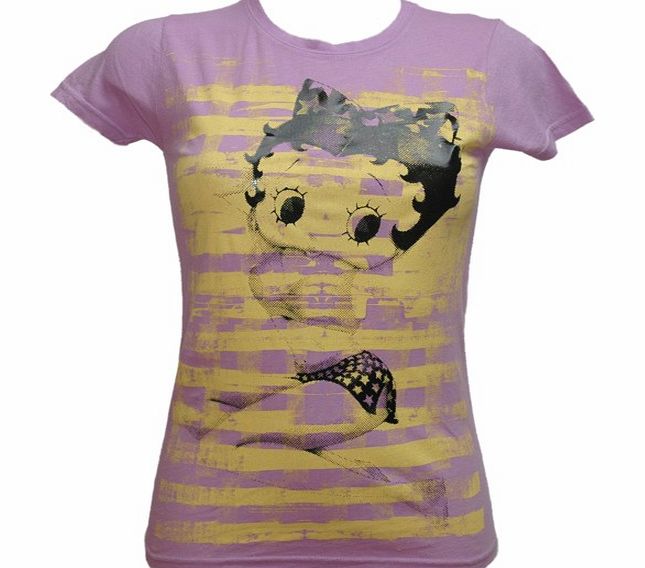 Lilac and Yellow Betty Boop Ladies T-Shirt from American Classics