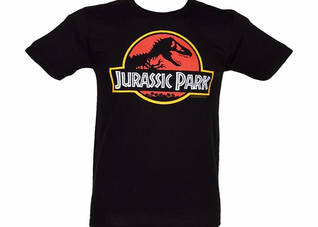 Mens Black Jurassic Park Logo T-Shirt from