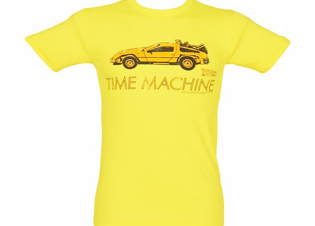Mens Yellow Time Machine Back To The Future