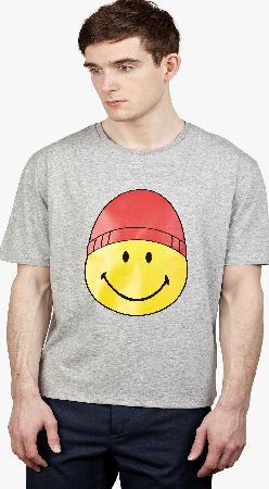 AMI Mens Smiley Print T-Shirt ami2408gryxl