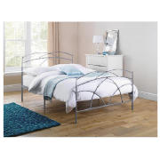Double Bed, Dark Pewter & Simmons Mattress