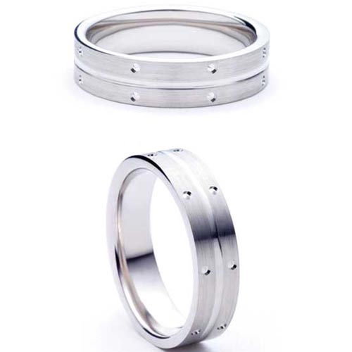 3mm Medium Flat Court Amity Wedding Band Ring In Platinum
