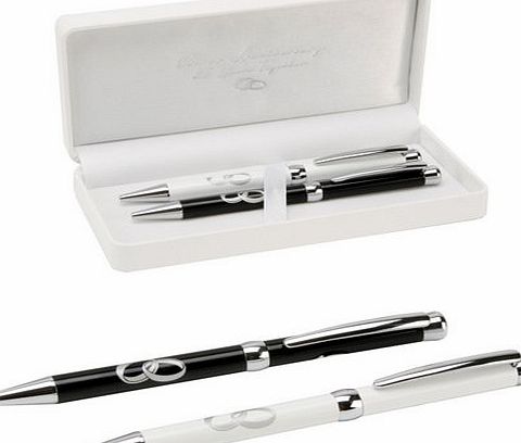 AMORE COLLECTION Amore Gifts. 25th Silver Anniversary Pens Set