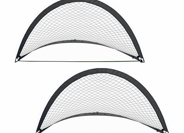 2 x Instant Pop Up Portable Football Soccer Goals Nets in Carry Bag & Pegs Kids Childrens Junior Fun Small Indoor Outdoor Training Practice Set 44cm x 54cm x 44cm