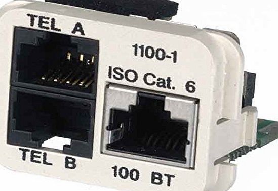 Tyco Electronics AMP Adaptereinsatz Cat.5e rws 0-1711100-5 please note: german product but we supply a UK adapter if necessary