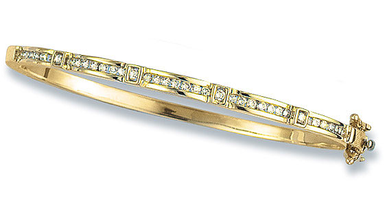 18 carat Gold Diamond Bangle (019)