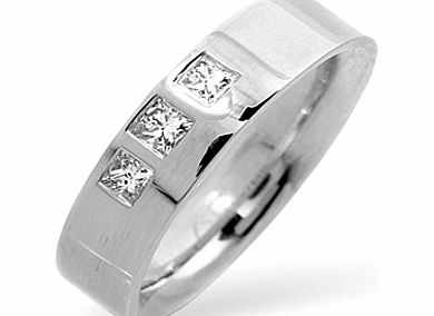 Ampalian Jewellery 18 Carat White Gold Diamond Wedding Ring (168)