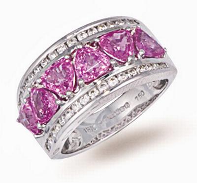 18 Carat White Gold Pink Sapphire Ring (462)