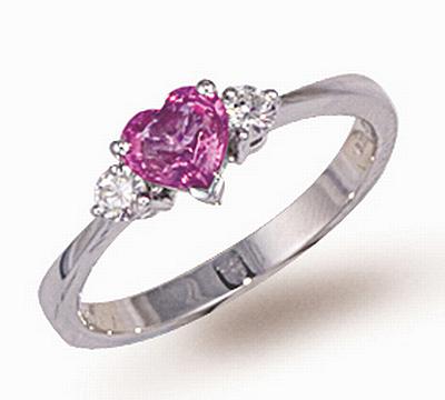 18 Carat White Gold Pink Sapphire Ring (464)