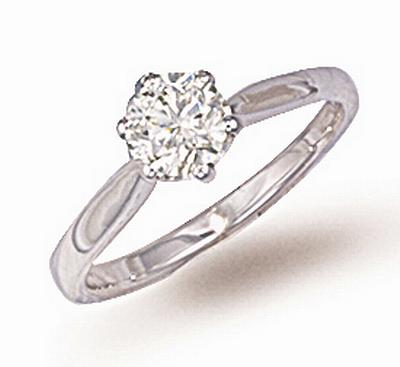 18 White Gold Solitaire Diamond Engagement Ring
