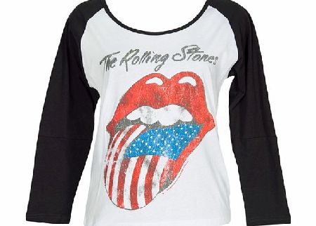Amplified Clothing Ladies Rolling Stones USA Tongue Baseball
