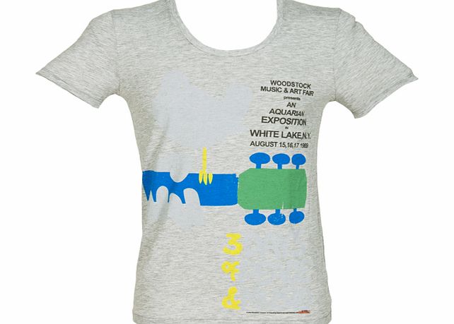 Mens Grey Scoop Neck Woodstock T-Shirt from
