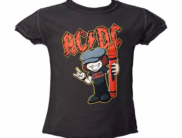 Kids AC/DC Crayon Charcoal T-Shirt from