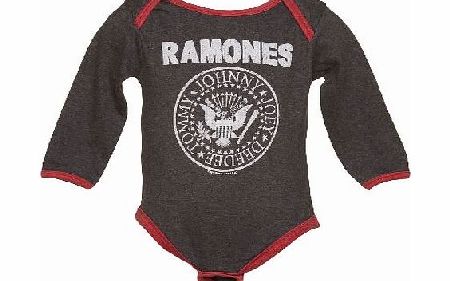 Amplified Kids Kids Charcoal And Red Ramones Logo Babygrow from
