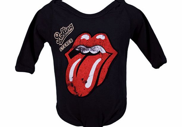 Amplified Kids Kids Charcoal Rolling Stones Licks Babygrow from