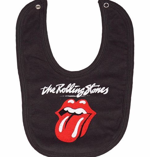 Kids Charcoal Rolling Stones Licks Bib from
