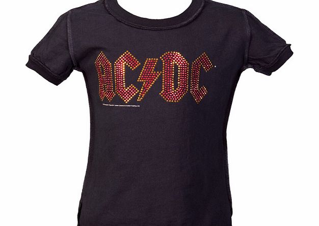 Amplified Kids Kids Diamante AC/DC Charcoal T-Shirt from