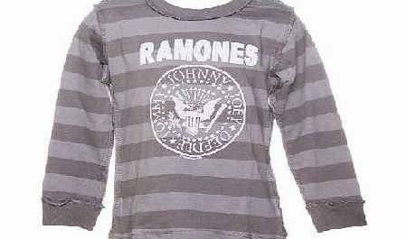 Kids Ramones Logo Long Sleeve Stripe T-Shirt
