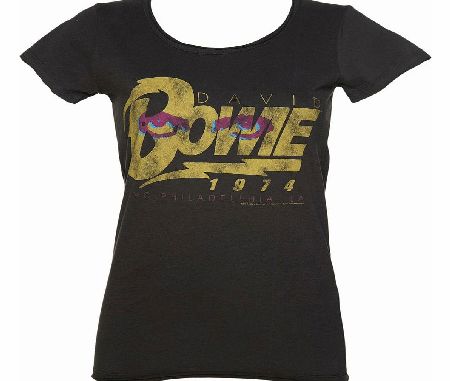 Amplified Ladies Charcoal David Bowie 1974 Tour T-Shirt