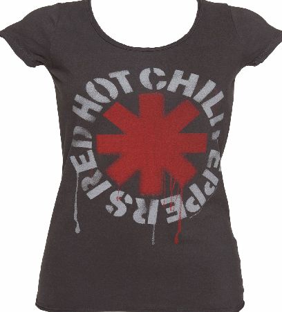 Amplified Ladies Charcoal Dripping Red Hot Chili Peppers