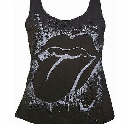 Amplified Ladies Charcoal Rolling Stones Graffiti Vest