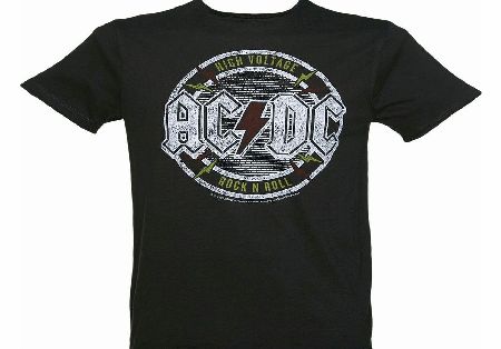 Amplified Mens Charcoal AC/DC High Voltage Logo T-Shirt
