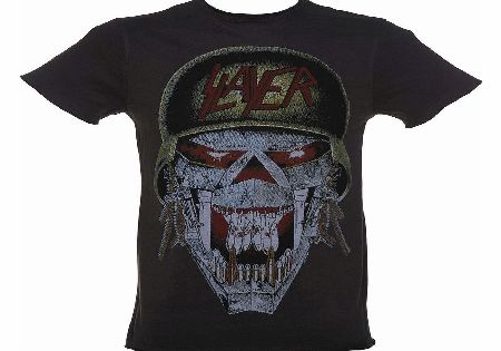 Amplified Mens Charcoal Slayer Riot Skull T-Shirt from