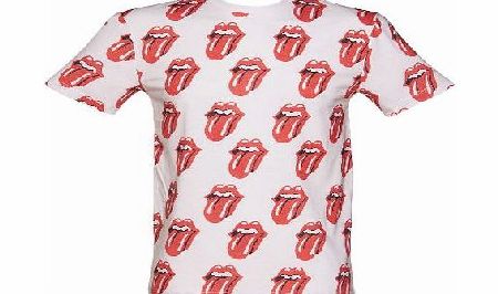 Amplified Mens Premium White Rolling Stones All Over