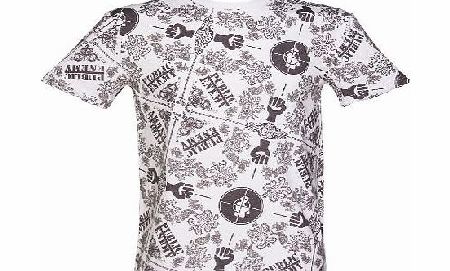 Amplified Mens White Public Enemy All Over Print T-Shirt