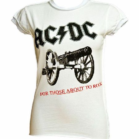 Amplified Vintage Ladies AC/DC Cannon White T-Shirt from Amplified Vintage