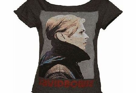 Ladies Charcoal David Bowie Skater T-Shirt from
