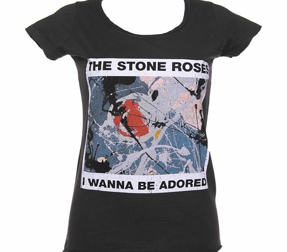 Amplified Vintage Ladies Charcoal Stone Roses Wanna Be Adored