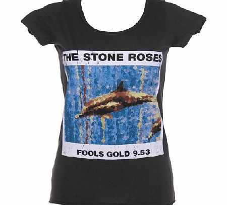 Amplified Vintage Ladies Charcoal Stones Roses Fools Gold T-Shirt