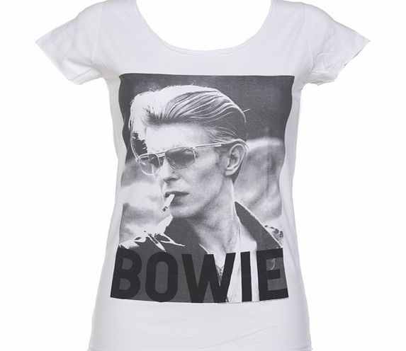 Amplified Vintage Ladies David Bowie Changes White Skinny Fit