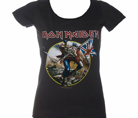 Amplified Vintage Ladies Iron Maiden Trooper Charcoal T-Shirt from