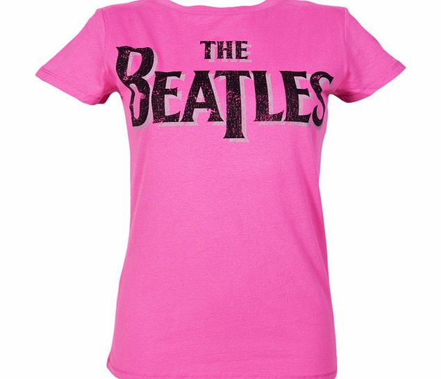 Amplified Vintage Ladies Limited Edition Pink Beatles Logo T-Shirt