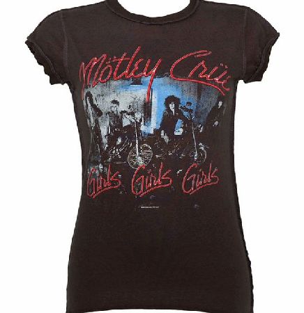 Ladies Motley Crue Girls Girls Girls Charcoal T-Shirt from Amplified Vintage