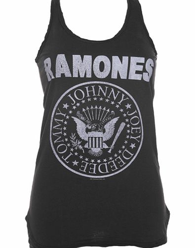 Ladies Ramones Logo Charcoal Racer Vest from